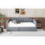 Lit de jour rembourré avec rangement, pleine grandeur, gris - Solution de couchage confortable et polyvalente sous le lit de la chambre élégante-1441524666