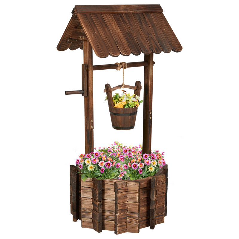Puits à vœux d'extérieur en bois AmerLife, H 43,7 po x l 21,7 po x P 21,7 po