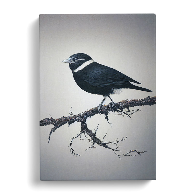 Bird Upon A Tree - Wall Art, Wrapped Canvas, 50cm H x 35cm W x 3cm D, No Matte