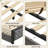  Upholstered Bed with Wood Frame, 4 Storage Drawers, Modern Bed Frame with Charging Station & LED Lights, Headboard Included,Queen/Gray-108946934-108946936