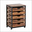 Commode industrielle à 5 tiroirs avec roulettes, rangement en bois rustique pour le bureau et la chambre à coucher