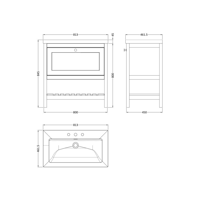 Bexley Bathroom Vanity, Indigo Blue, 81.3cm W