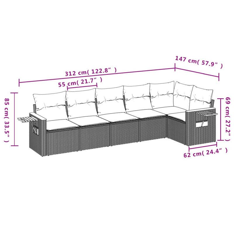 Ensemble de canapé de jardin Vidaxl beige et crème