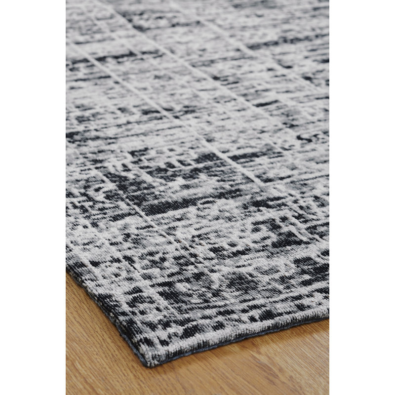 Hazy Cotton Area Rug in Charcoal, Rectangle 2' x 3'