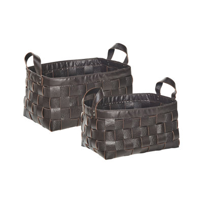 ClassicLiving SIPPAR Faux Leather Decorative Basket