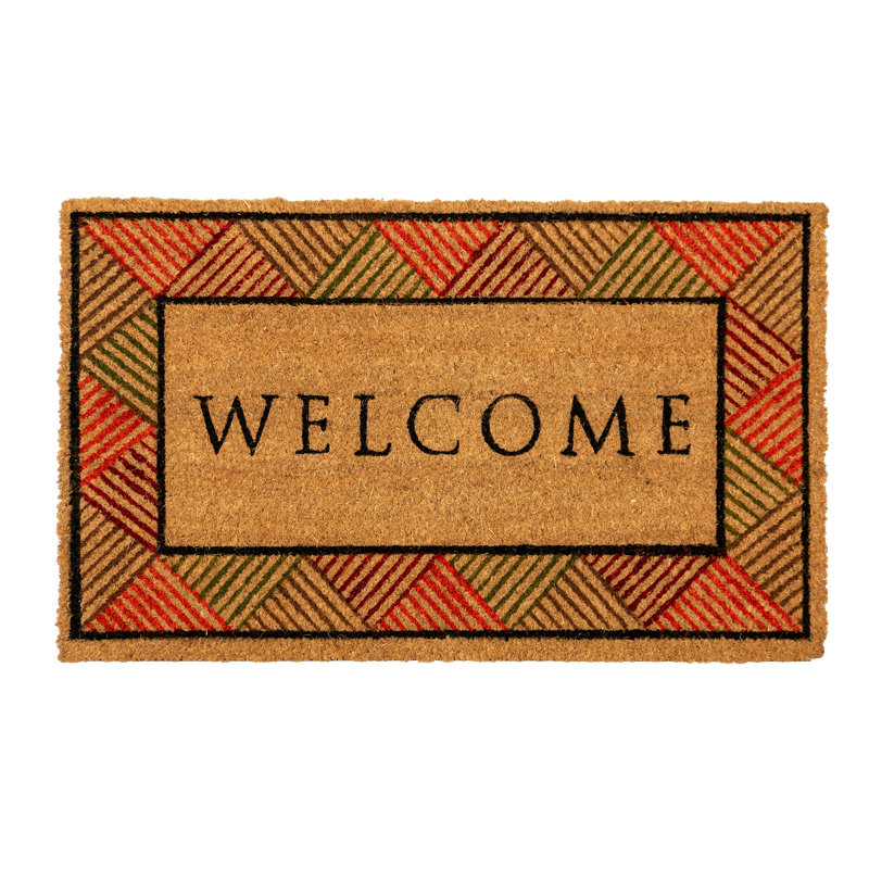 Fußmatte Cocoprint Colori - Natürliche Kokosmatte bedruckt Welcome 45 x 75 cm