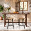 Table de bar en bois massif de 160 cm avec repose-pieds