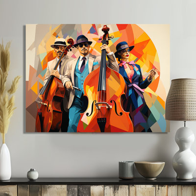 Jazz trio contrebasse et chanteur géométrique