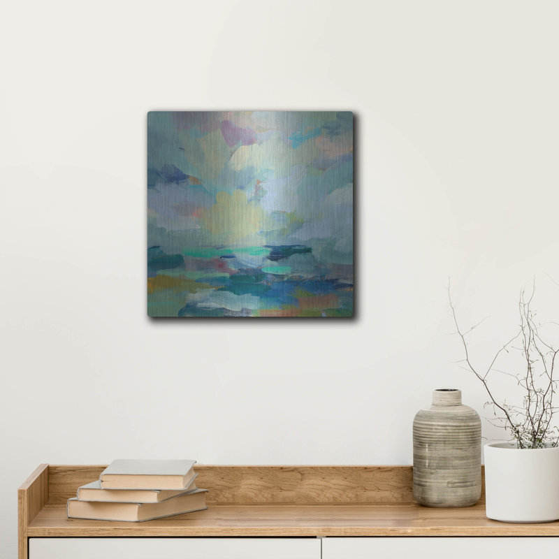 Art mural en métal luxueux «Storm II» par Silvia Vassileva, art mural en métal, 36 po x 36 po, H 12 po x l 12 po