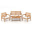 Ensemble de 4 meubles de patio avec coussins et table basse en bois d'acacia-1701233336