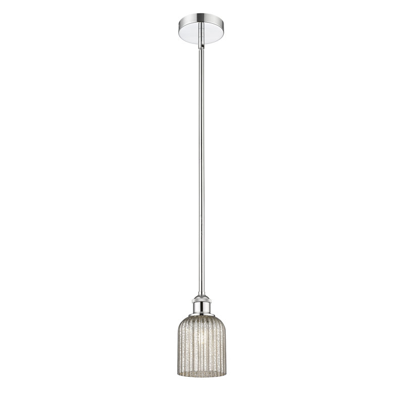Luminaire suspendu 1 lumière Aalina, Nickel satiné, Gris métallique