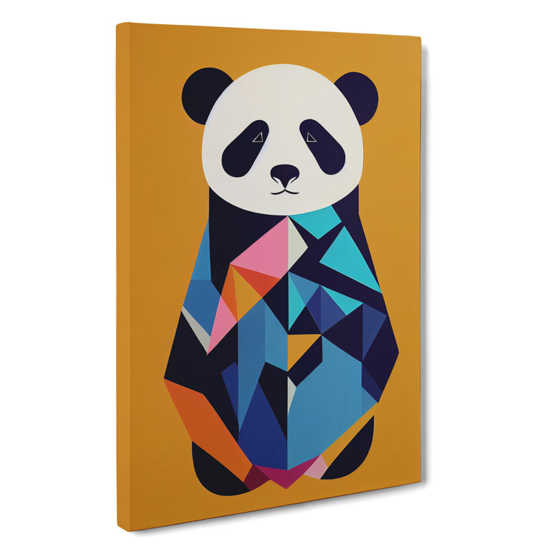 XV1022-3395X Panda Bear Abstract - Print, No Matte, 50cm H x 35cm W, Wrapped Canvas