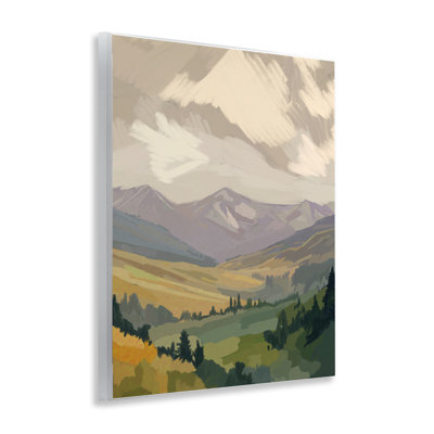 Abstract Mountainside View Wall Plaque Art, design by Amelia Noyes