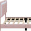 Structure de lit tapissier avec lumières DEL, lit plateforme moderne avec tête de lit capitonnée