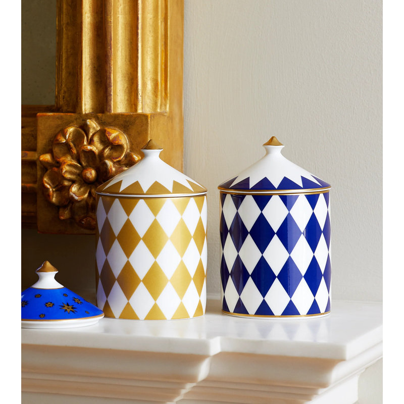 Parterre Scented Jar Candle w/Lid, Gold/White