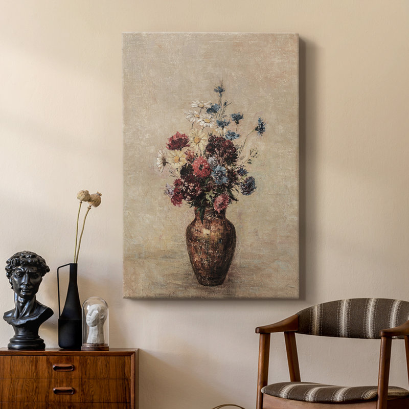 «Vintage», imprimé floral sur toile, H 60 po x l 40 po