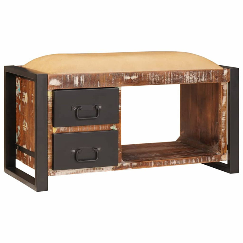 Solid Wood Storage Bench, Multicolour