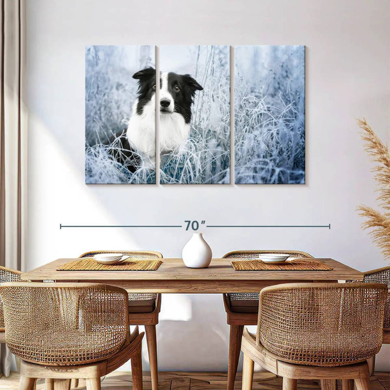 Brampt Winter Border Collie, 36" H x 57" W