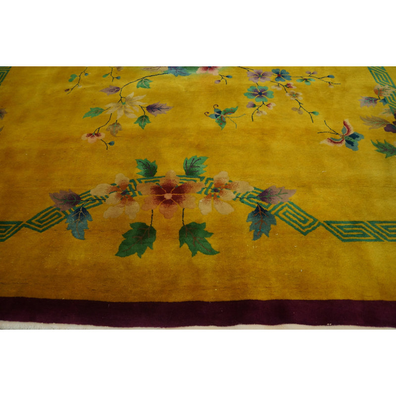 Tapis jaune antique Art Deco