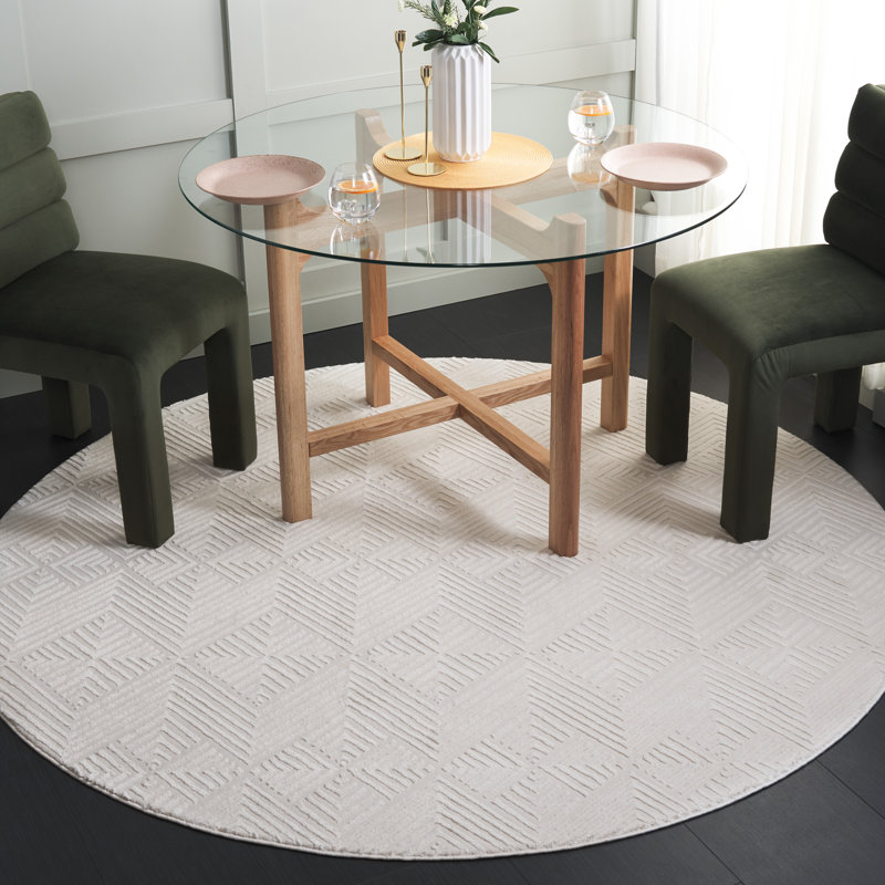Lashad Performance Geometric Rug, Round 6'7"