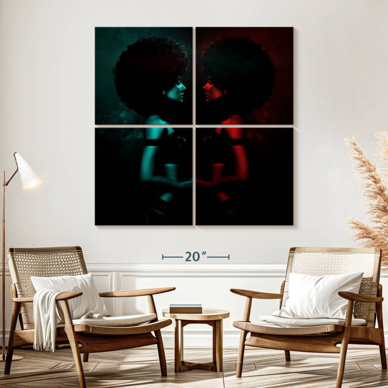 Portrait de femme Leisha Afro, H 57 po x l 57 po