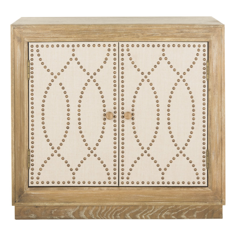 Studded Accent Cabinet, Rustic Oak