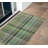 2' X 3' Green Beige and Gray Plaid Washable Non Skid Indoor Outdoor Area Rug