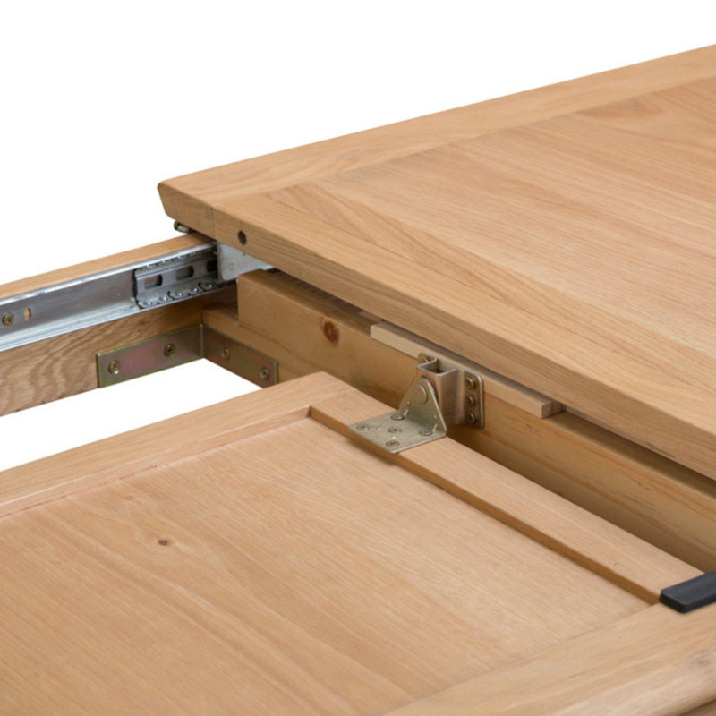 Arndt Fully Assembled Rectangular 120cm Solid Wood with Oak Veneer Extending Dining Table