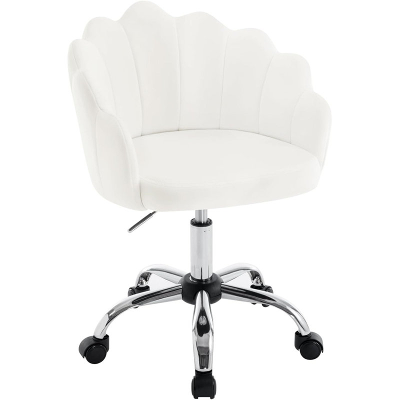 Heathfield Velvet Office Chair, White