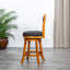 Tabouret pivotant à dossier en X de 24 po de hauteur comptoir, finition naturelle, siège en tissu gris anthracite