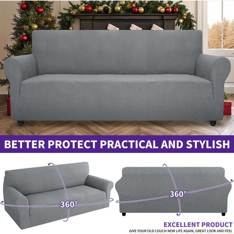 Housse pour canapé super extensible (72 "à 92"), Light Gray