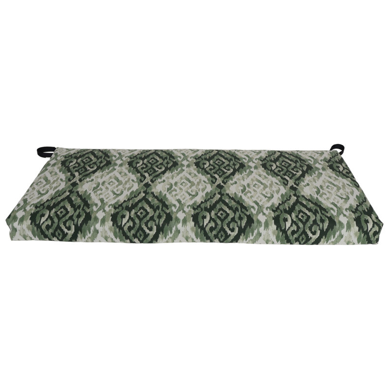 Outdoor Loveseat Cushion, Green/Lakat Mineral Abstract, 45" W x 19" D