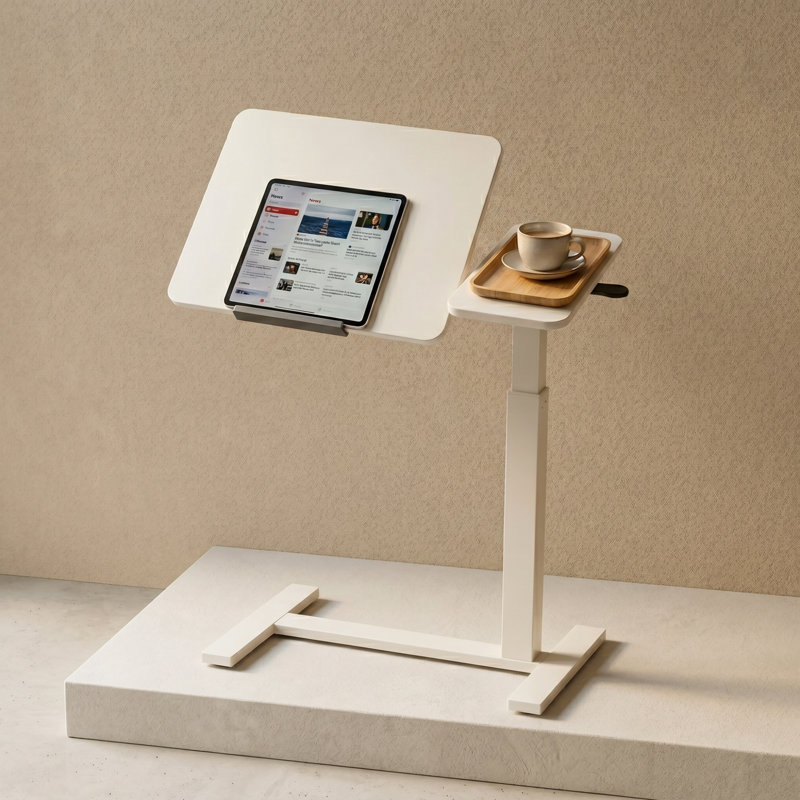 Bureau mobile à hauteur réglable, Blanc