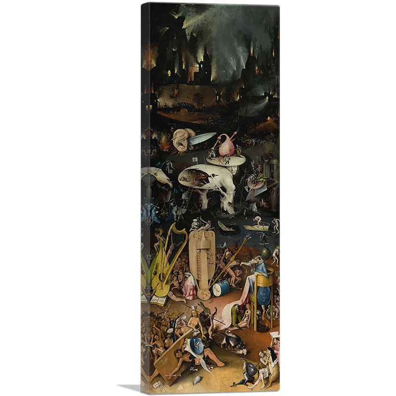 " The Garden Of Earthly Delights Hell Panel 1515 " by Hieronymus Bosch Painting Print, 48" H x 16" W x 1.5" D