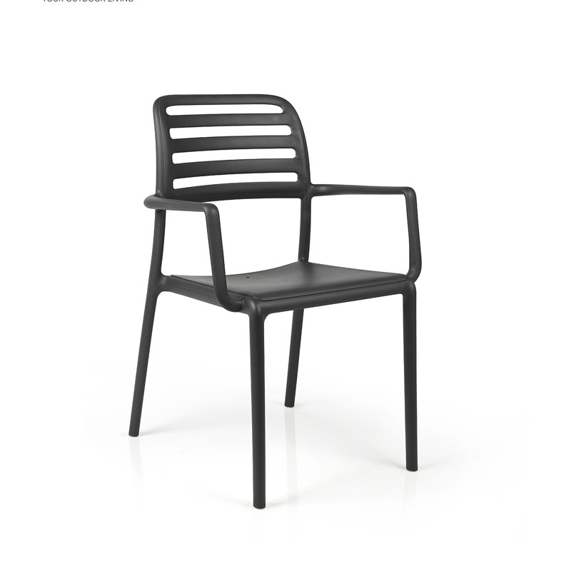 Geertruidenberg Stacking Patio Dining Armchair with Cushion, Anthracite