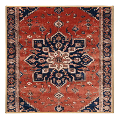 Machine Washable Persian Brown Area Rug