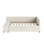 Lit plateforme simple en velours beige avec rangement intégré et tiroirs Extra A Chic-1335479503