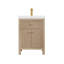 Meuble-lavabo simple Lala de 24 po avec lavabo intégré en céramique blanche (sans miroir)-1261318823