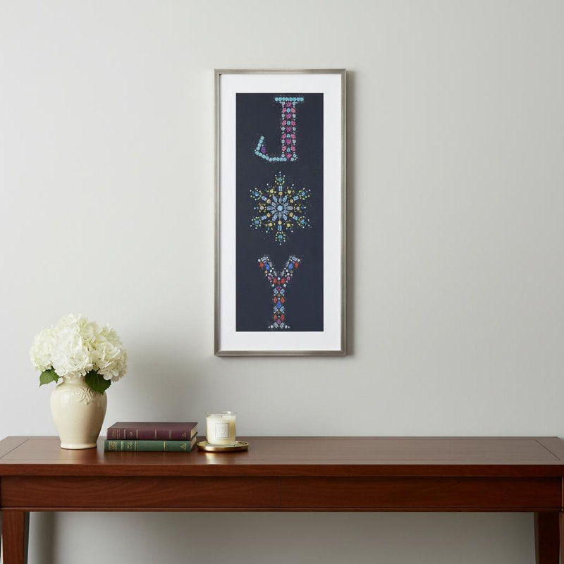 Art textuel encadré Bejewel Joy Champagne