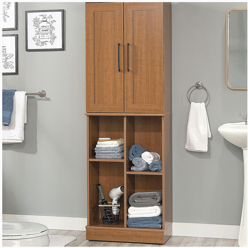 Storage Cabinet with Versatile Storage, Brown finish, Brown