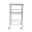 Chariot utilitaire roulant 3, 470 lb, 24 po x 20 po x 36,6 po, 6 crochets, plateau de table en acier inoxydable, tablettes réglables, roulettes de 3 po, acier, silencieux