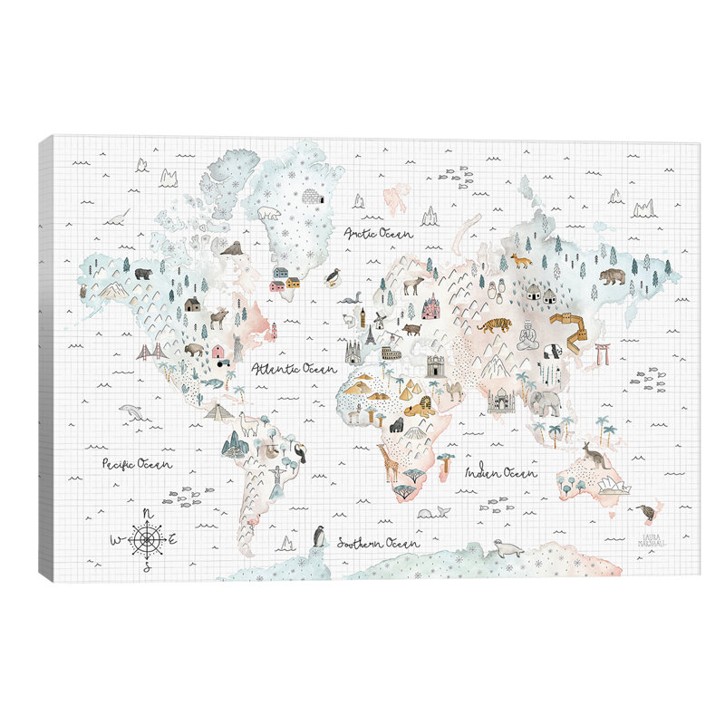 World Traveler I by Laura Marshall - Wrapped Canvas Giclee Art Print, 66.04 cm H x 45.72 cm W x 1.91 cm D