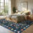 Washable Rugs for Living Room, Floral Animal Print Area Rug with Non Slip Backing, Low Pile & Stain Resistant Botanical Soft Accent Carpet for Dining Room, Under Table, Bedroom, Nursery-1098392655-1098794488