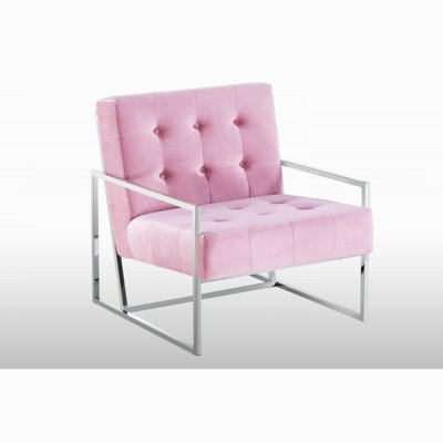 Luxurious Velvet Tufted Armchair With Gold Metal Frame For Elegant Living Room Decor