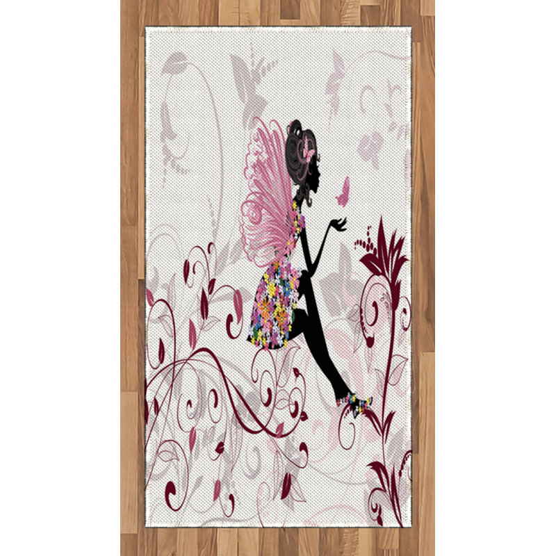 Tapis décoratif à longs ressorts en fibre de polyester à haute densité Spring, Rectangle 2 pi 7 po x 5 pi