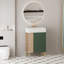 Meuble-lavabo à tablettes ouvertes de 21,6 po avec lavabo en céramique et porte à fermeture douce, armoire de rangement à tablettes ouvertes sur le côté gauche, assemblage requis-1481283725