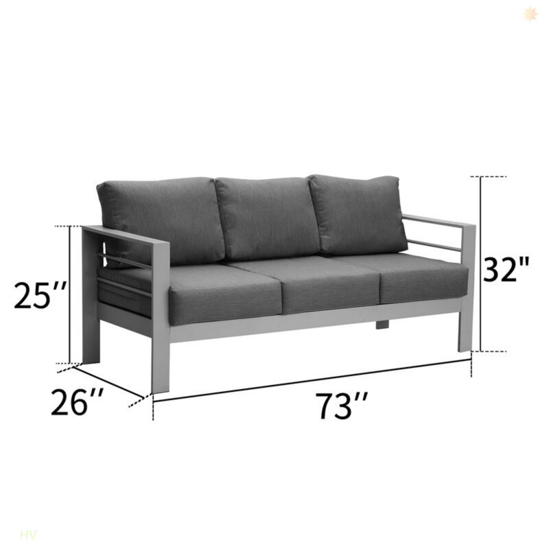 Ensemble de conversation d'extérieur toutes saisons 5 pièces, canapé modulaire, canapé en aluminium