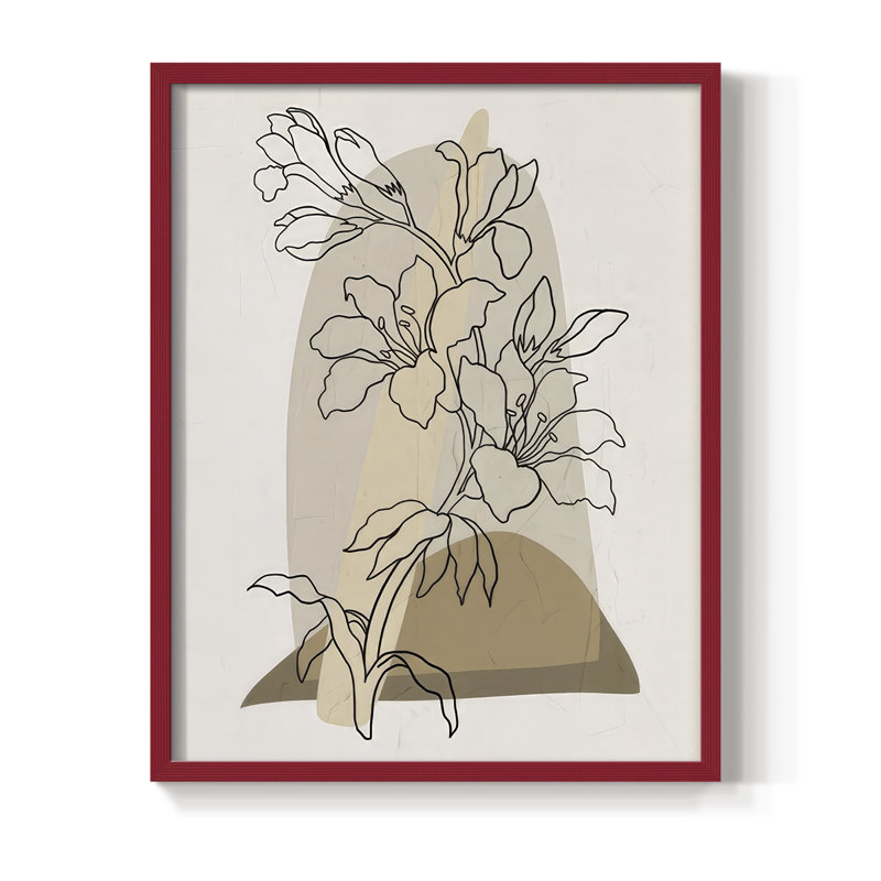 «Modern Botanical I», H 15 po x l 12 po, Rouge