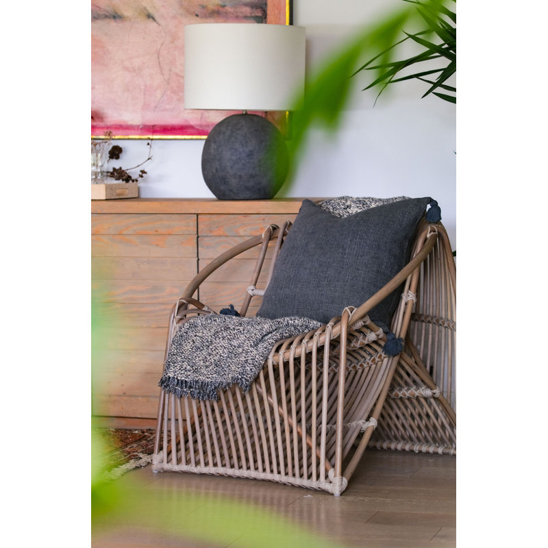 Montauk Square Pillow Cover & Insert, Charcoal