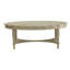 Table ovale française blanche antique - Finition bois et tablette de rangement - Style café